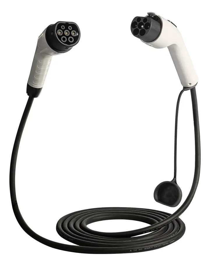 Cabo Extensor IPE Carro Elétrico 7kW 5m Tipo 2 TPU Preto