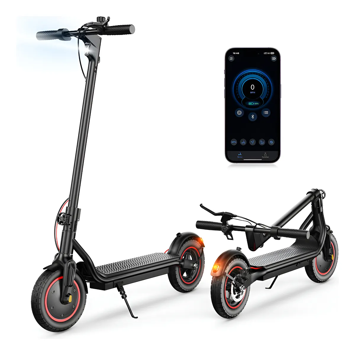 Patinete Elétrica Iscooter W6 500W para Adultos com Autonomia de 28km e Velocidade Máxima de 35km/h na Cor Preto